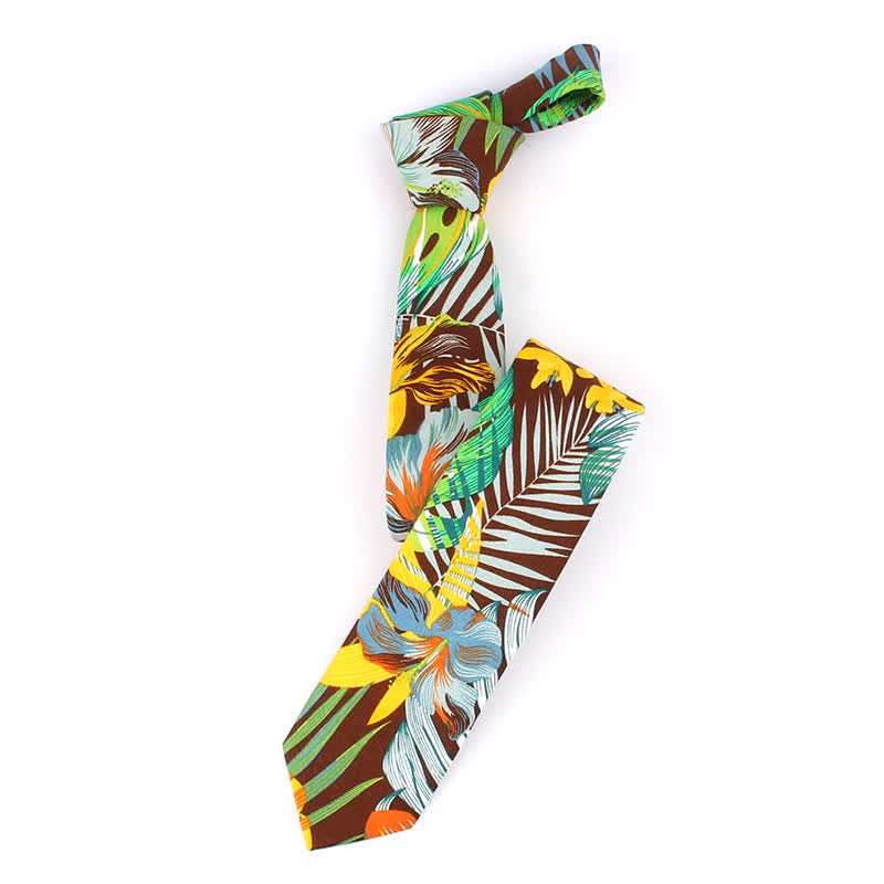 Men's Colorful Tropical Floral Necktie