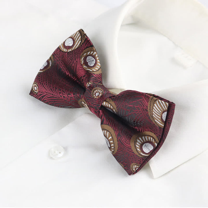 Men's Peacock Feather Pattern Bow Tie