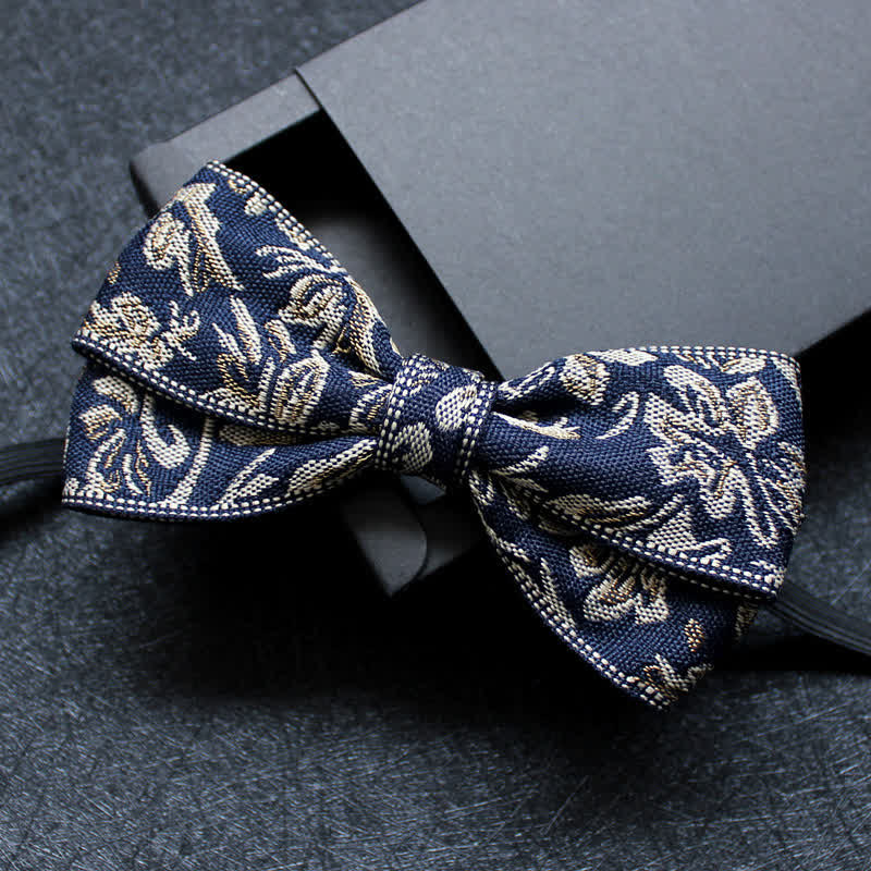 Men's Abstract Pattern Double Layers Bow Tie