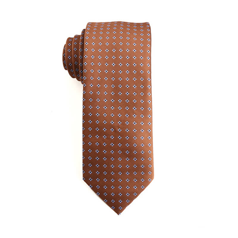 Men's Orange-Red Series Micro Motifs Necktie - Micro Flower - image 2