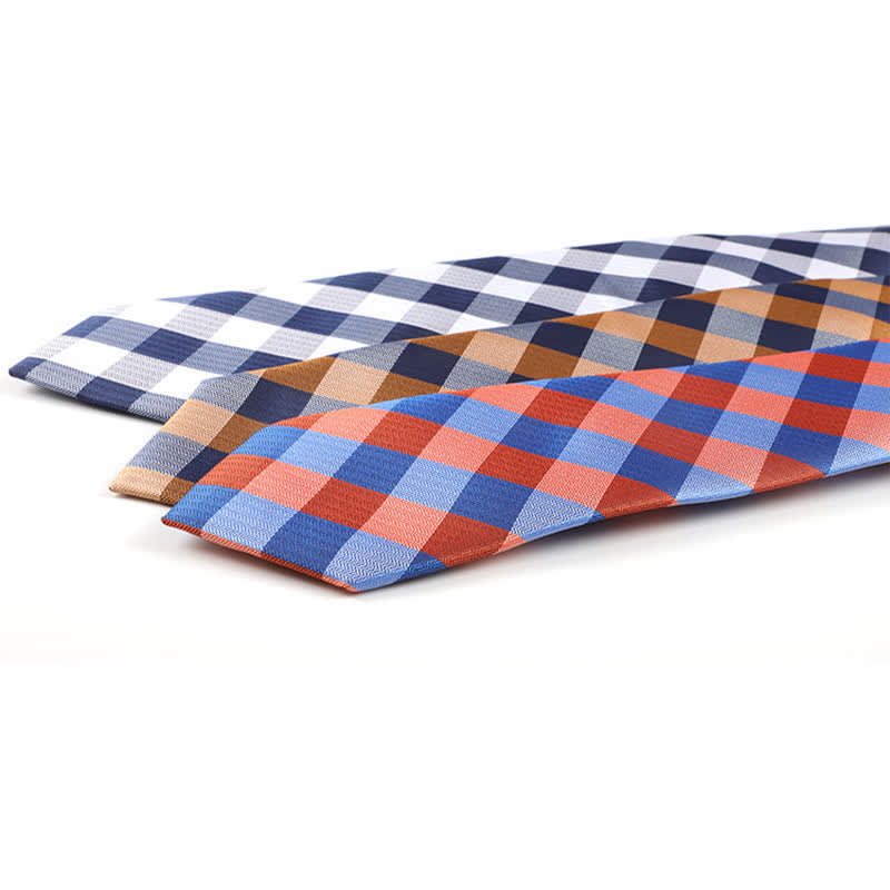 Men's Blend Color Zipper Tie Plaid Necktie - image 3