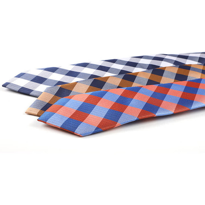 Men's Blend Color Zipper Tie Plaid Necktie - image 3