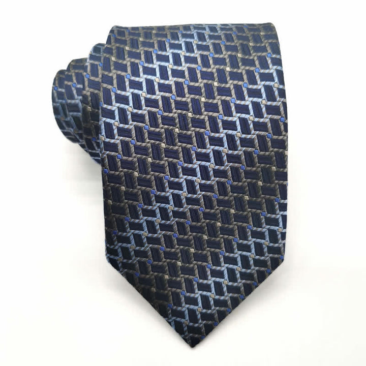 Men's Graduated Weave Pattern Pure Silk Necktie