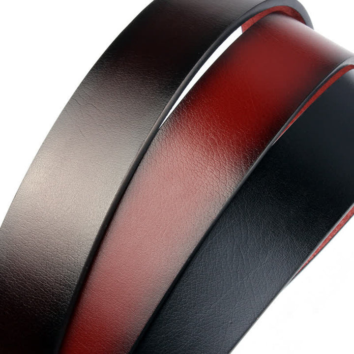 Men's Retro Black Buckle Leather Belt - image 3