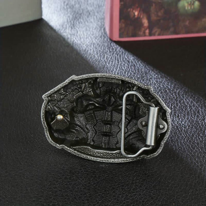 Men's DIY Skull Clown Joker Buckle Leather Belt