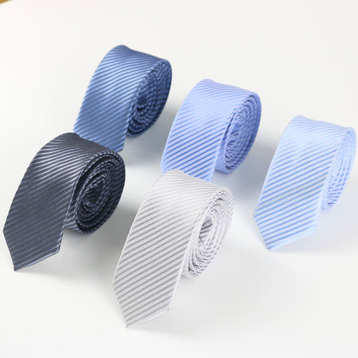 Men's Solid Grey Blue White Twill Daily Necktie - image 1
