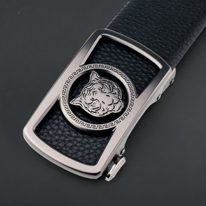 Men's DIY Tiger Head Automatic Buckle Leather Belt