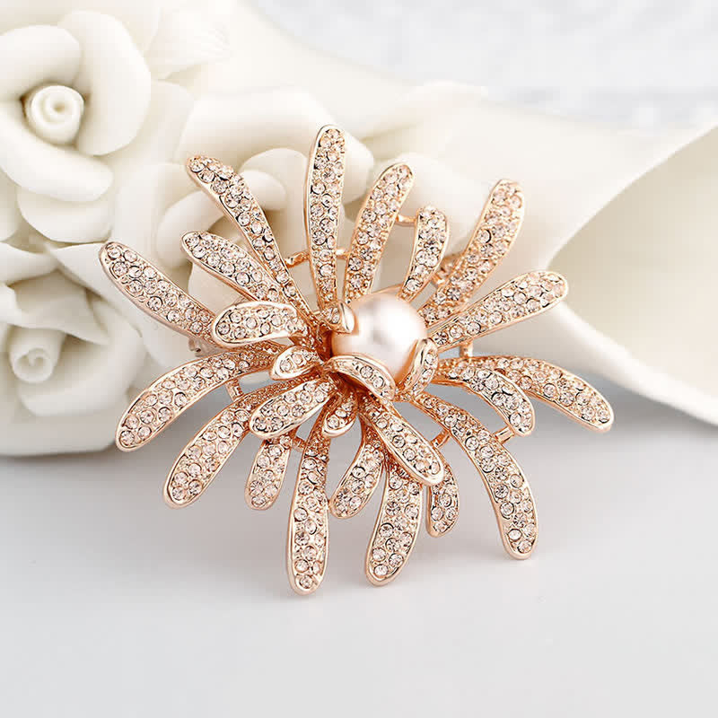 Women's Coralline Floral Pearl Brooch