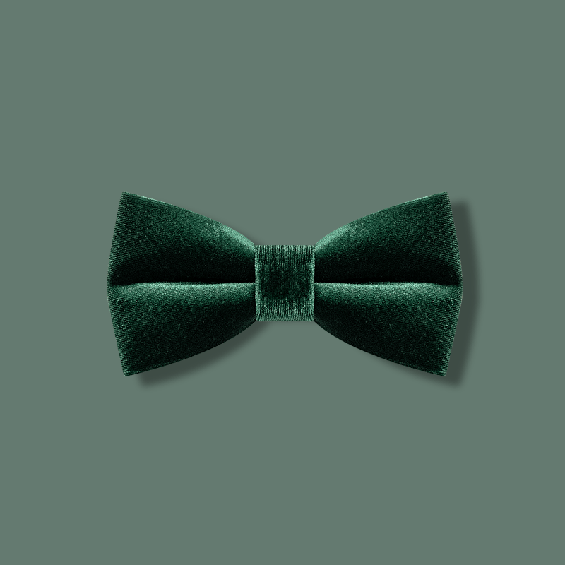 Men's Emerald Green Solid Color Velvet Bow Tie