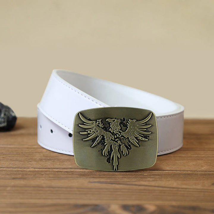 Men's DIY Rising Phoenix Eagle Buckle Leather Belt