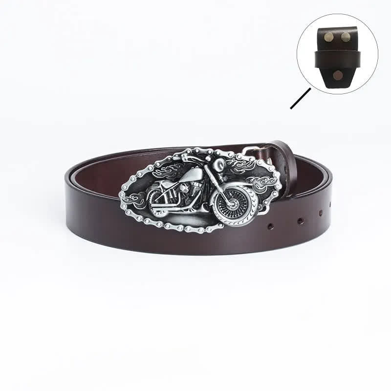 Men's Punk Locomotive Motorcycle Leather Belt