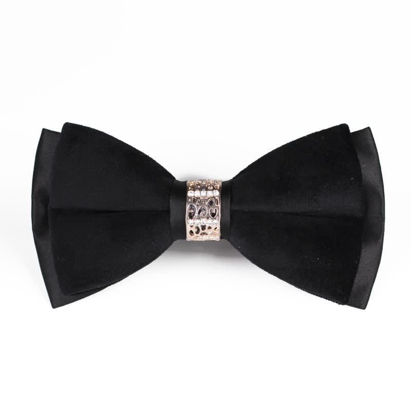 Men's Rhinestone Patchwork Velvet Bow Tie