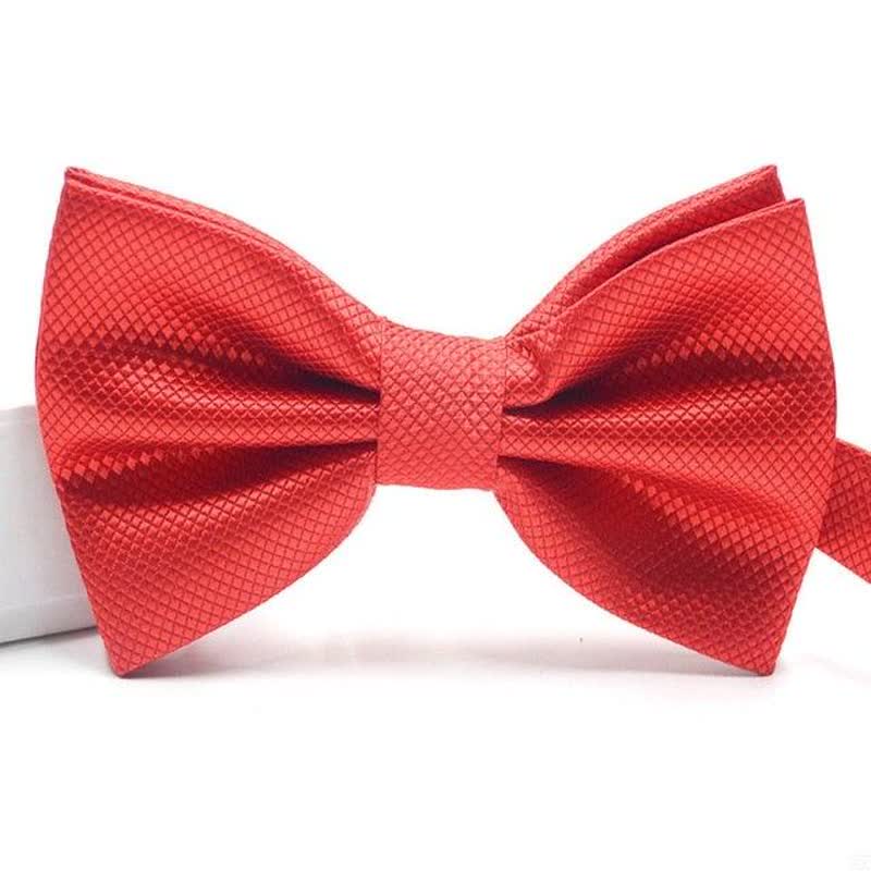 Men's Micro-checked Basic Color Bow Tie