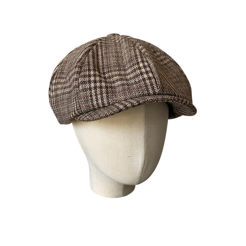 Ivy Gentlemen Plaid Octagonal Beret Cap