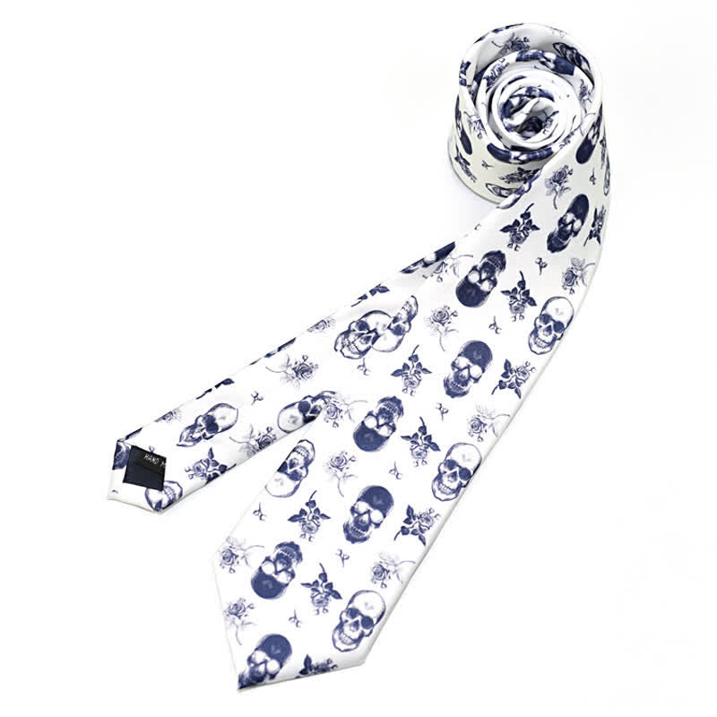 Men's Creative Funny Printed Necktie - Skull - image 19