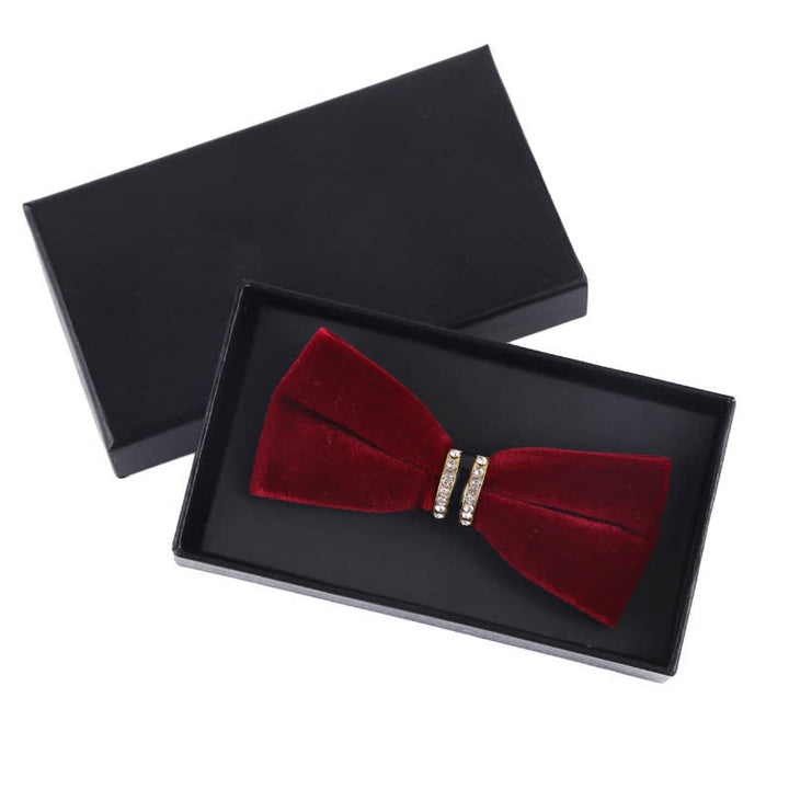 Men's Luxury Crystal Velvet Plain Bow Tie