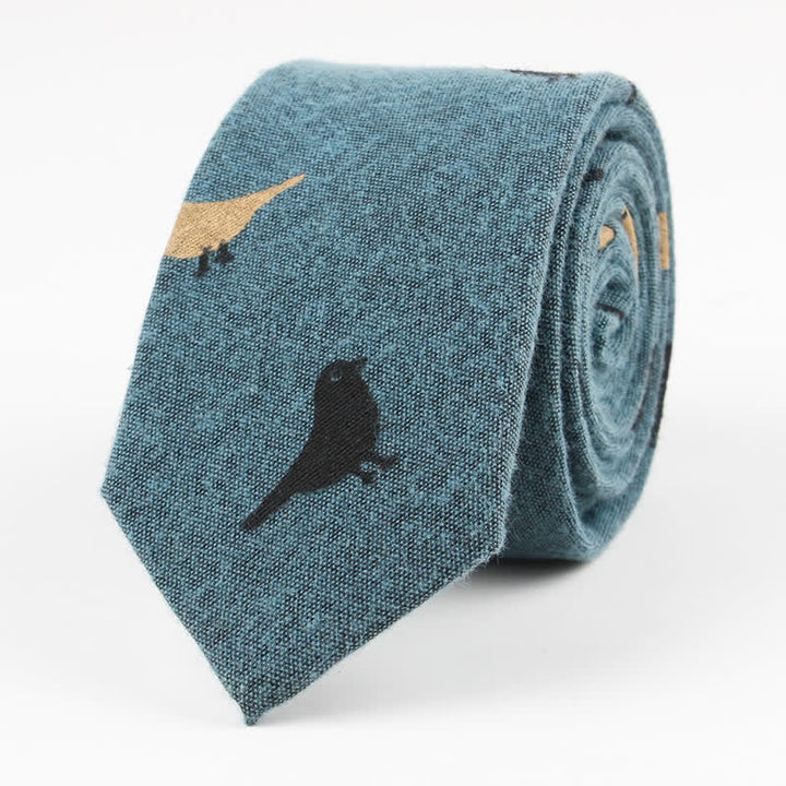 Men's Love Is A Bird Printed Cotton Necktie