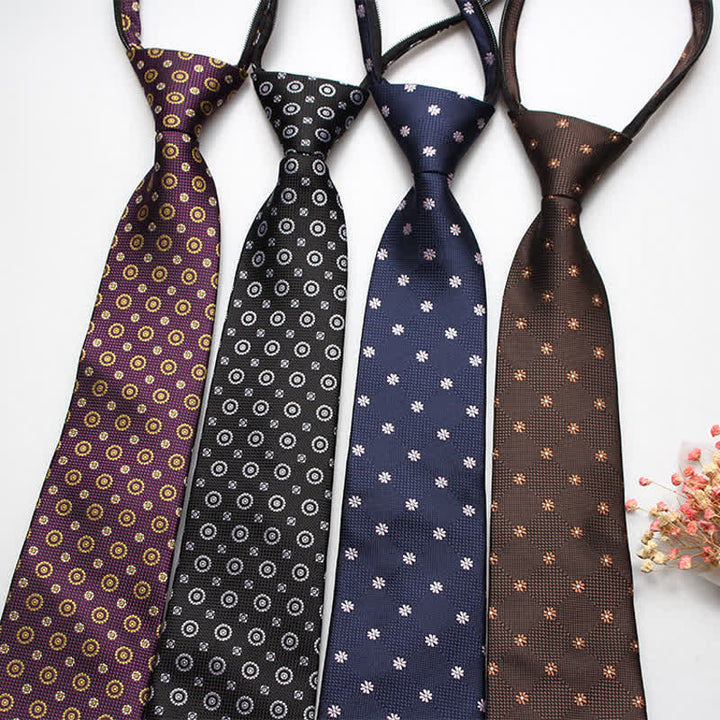 Men's Retro Floral Zipper Tie Motifs Necktie - image 0