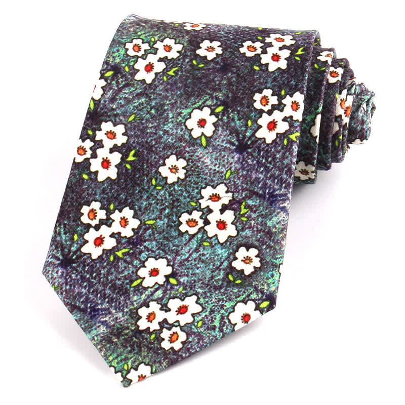 Men's Bright Art Floral Painting Necktie