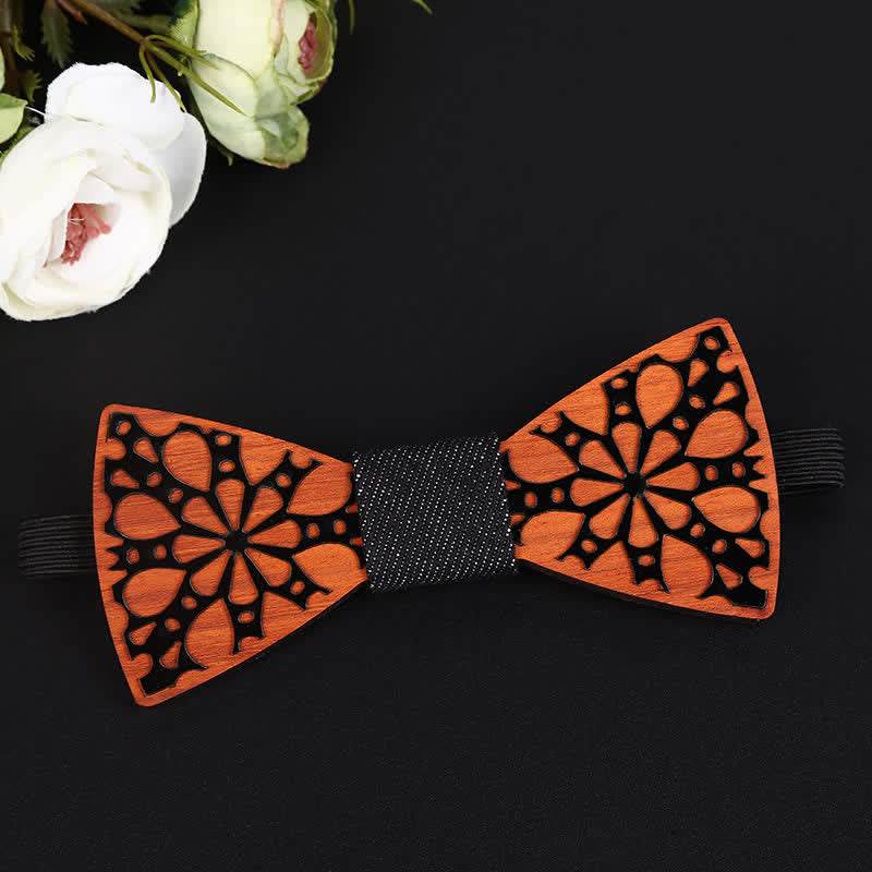 Men's Majestic Floral Wooden Bow Tie