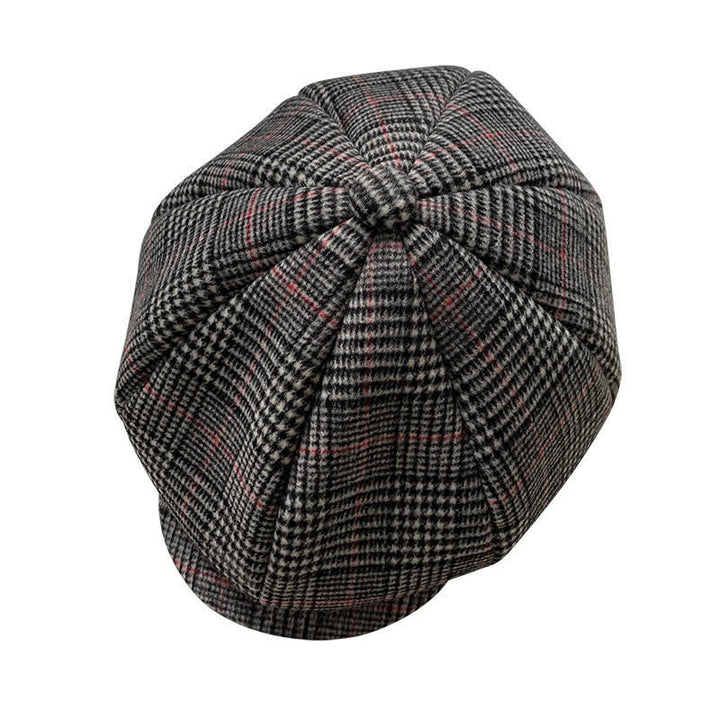 British Black & White Chequered Octagonal Beret Cap