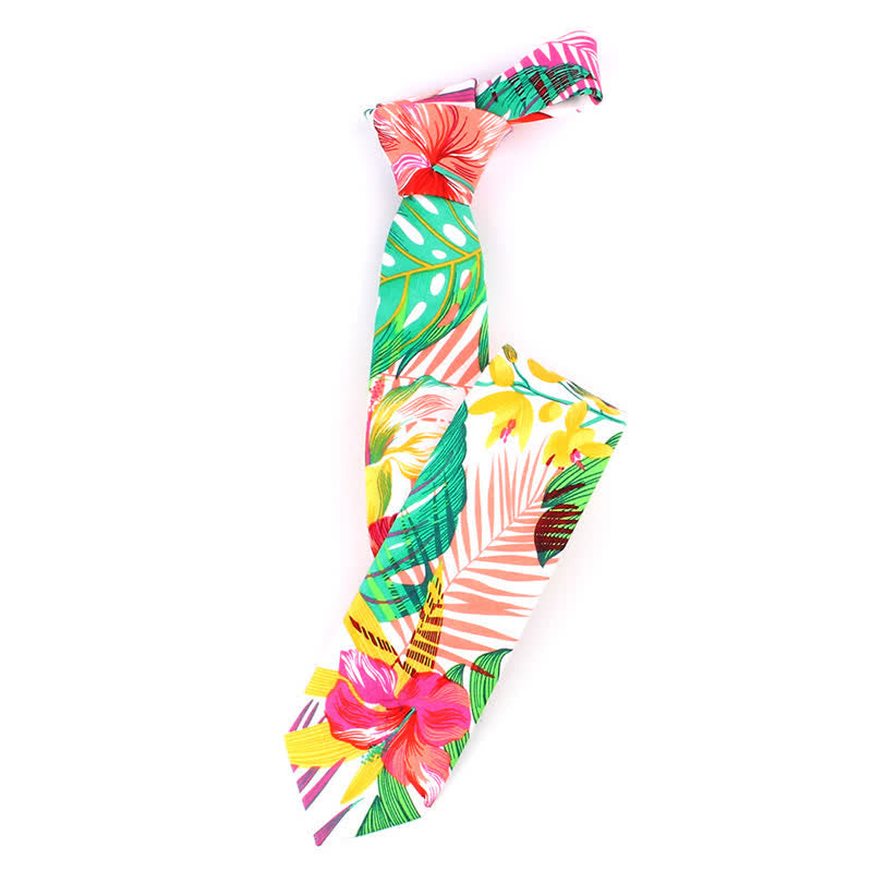 Men's Colorful Tropical Floral Necktie