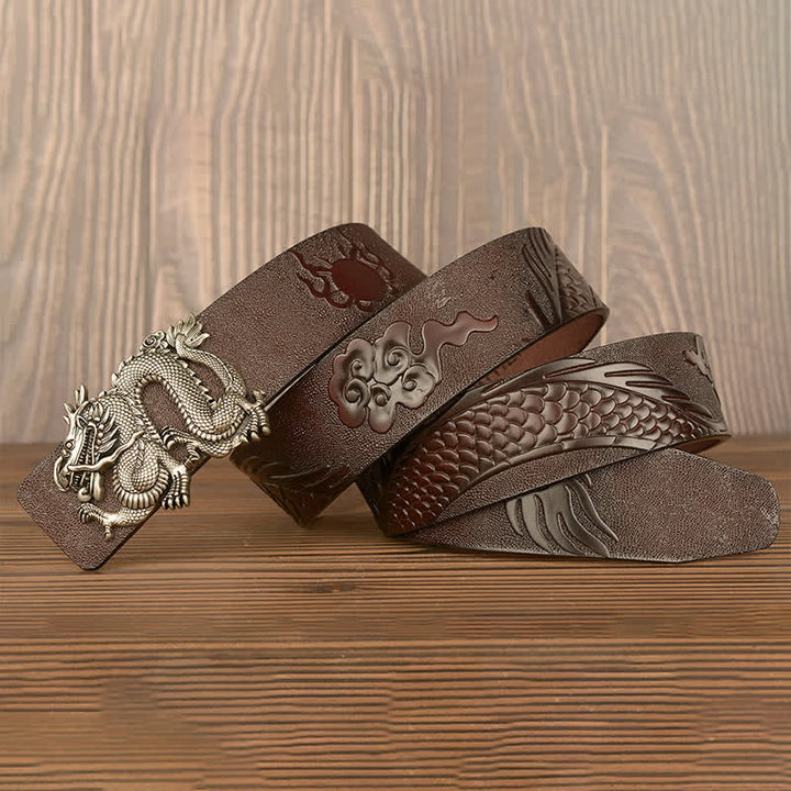 Men's Flying Dragon Luxury Cowskin Leather Belt