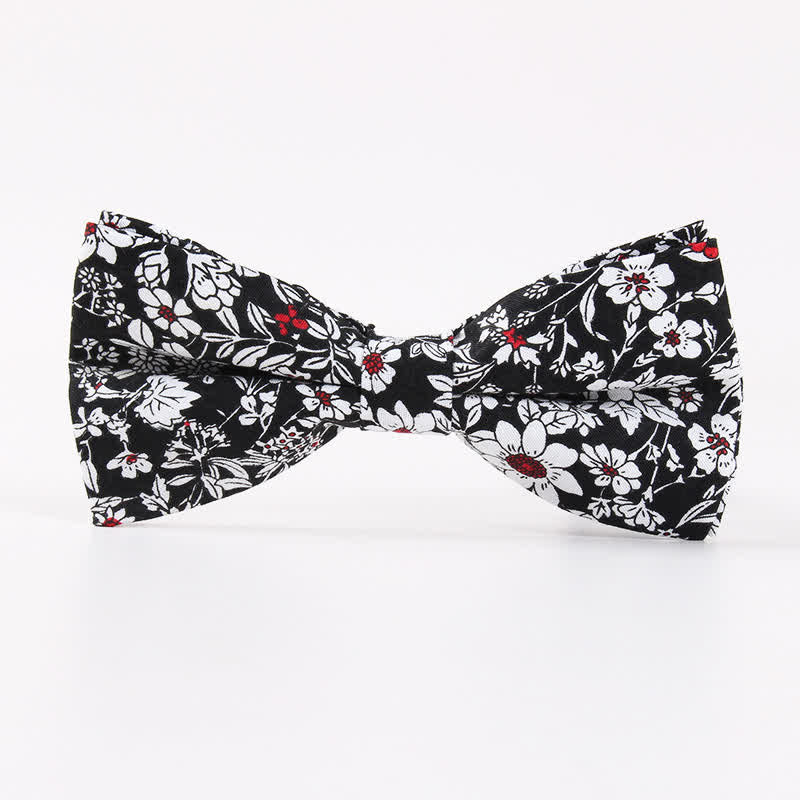 Men's Cotton Forest Floral Printing Bow Tie