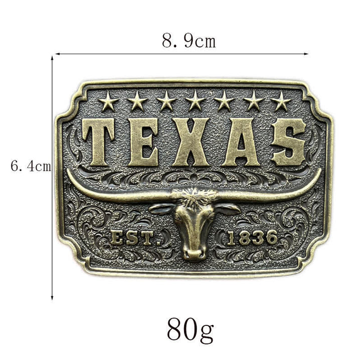 Men's DIY Cowboy Texas Buckle Leather Belt