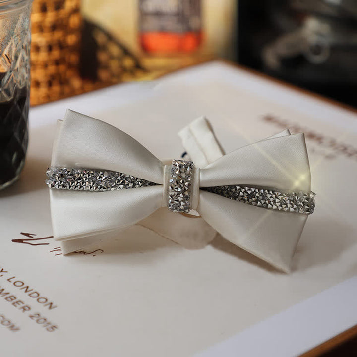 Men's Shining Rhinestone Satin Bow Tie