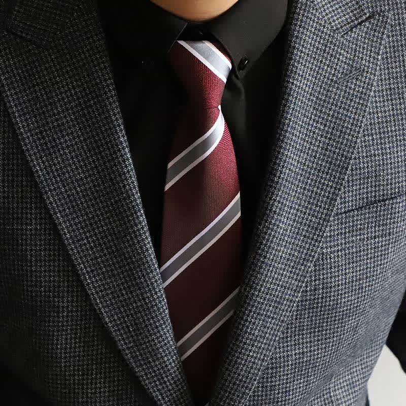 Men's Occupational Zipper Tie Striped Necktie - image 2