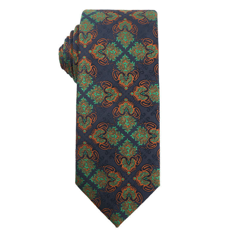 Men's Forest Green Orange Series Necktie