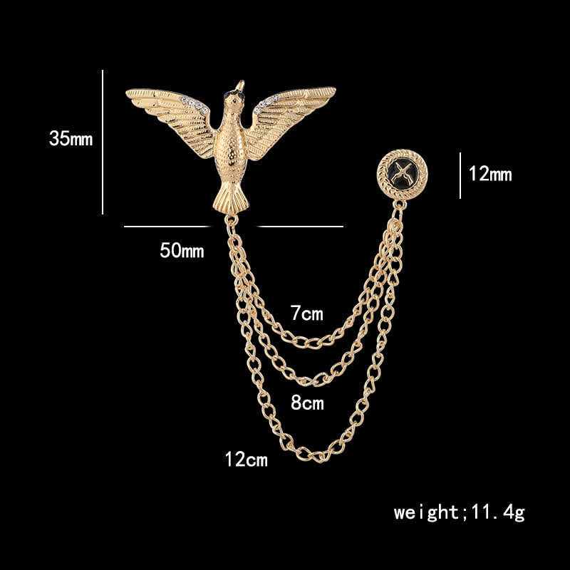 Men's Victory Bird Chain Brooch