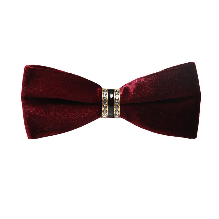 Men's Luxury Crystal Velvet Plain Bow Tie