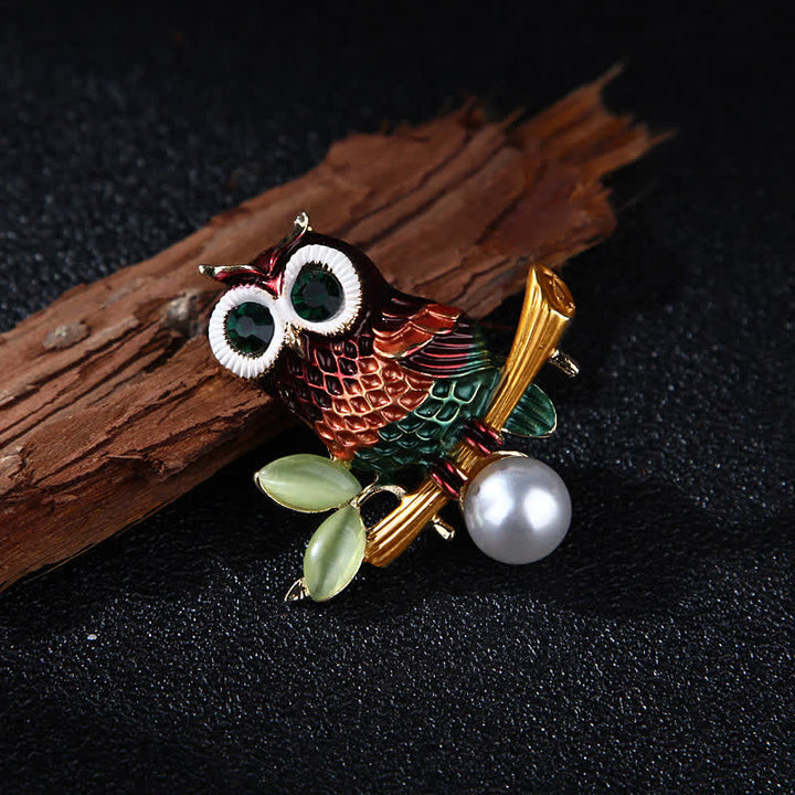 Women's Lovely Colourful Owl Brooch