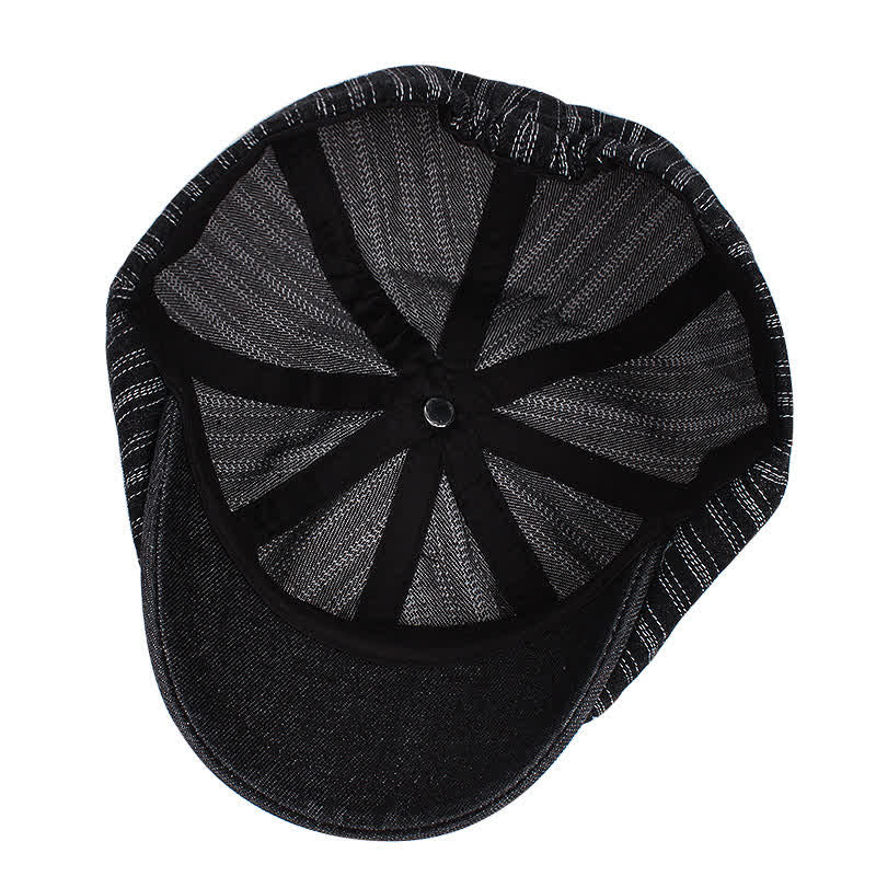 Trendy Striped Octagonal Newsboy Beret Cap - image 5