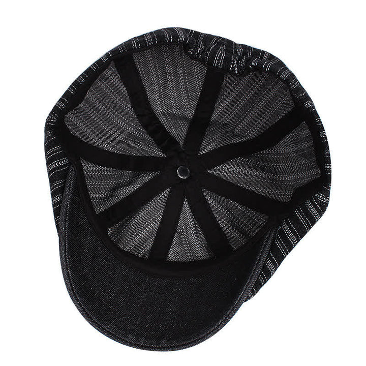 Trendy Striped Octagonal Newsboy Beret Cap - image 5