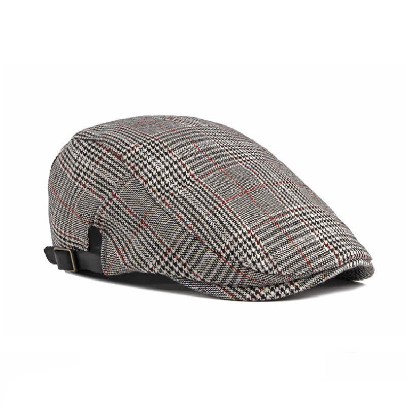 Classic Plaid Beret Cabbie Flat Cap