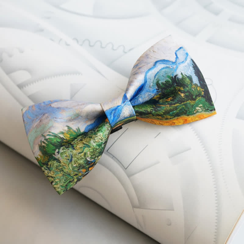 Men's Oil Painting Wheat Field Bow Tie