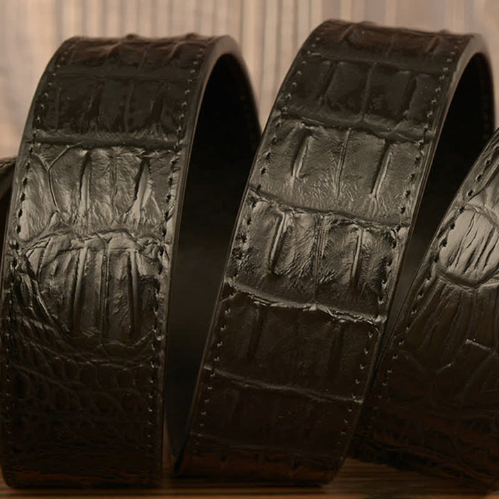 Men's Eagle Head Crocodile Embossed Leather Belt