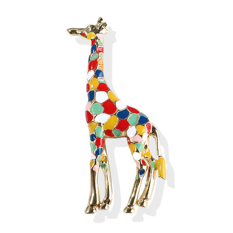 Women's Cartoon Glossy Enamel Giraffe Brooch