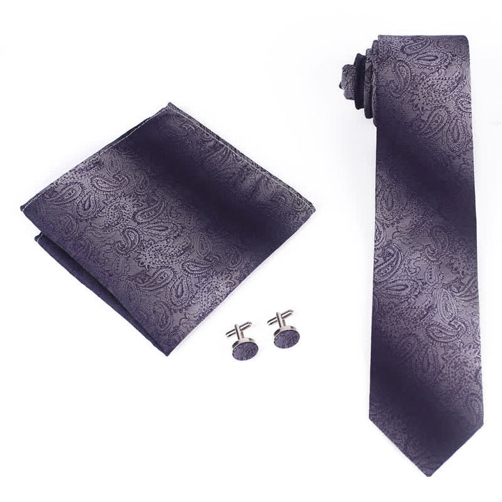 3Pcs Men's Gradient Color Paisley Necktie Set - image 1