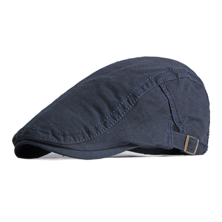 Retro Painter Cotton Beret Flat Cap - Navy - Adjustable (about 21 5/8"-23 5/8") - image 12