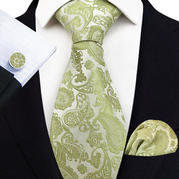 3Pcs Men's Exotic Paisley Necktie Set