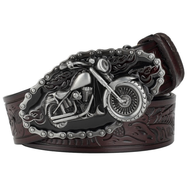 Men's Punk Rock Motorcycle Biker Leather Belt